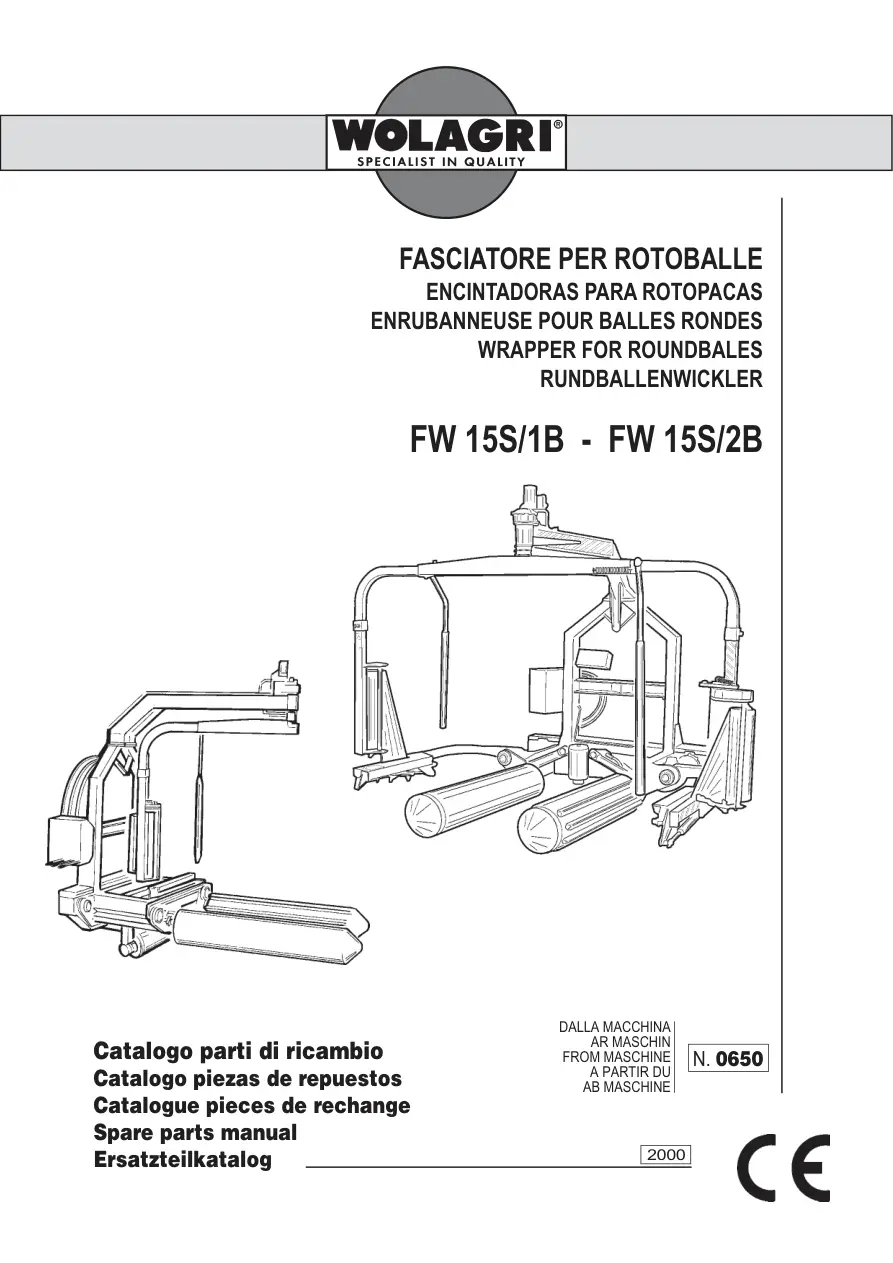 Wolagri Fw 15S 1B 2B Roundbales Parts Manual
