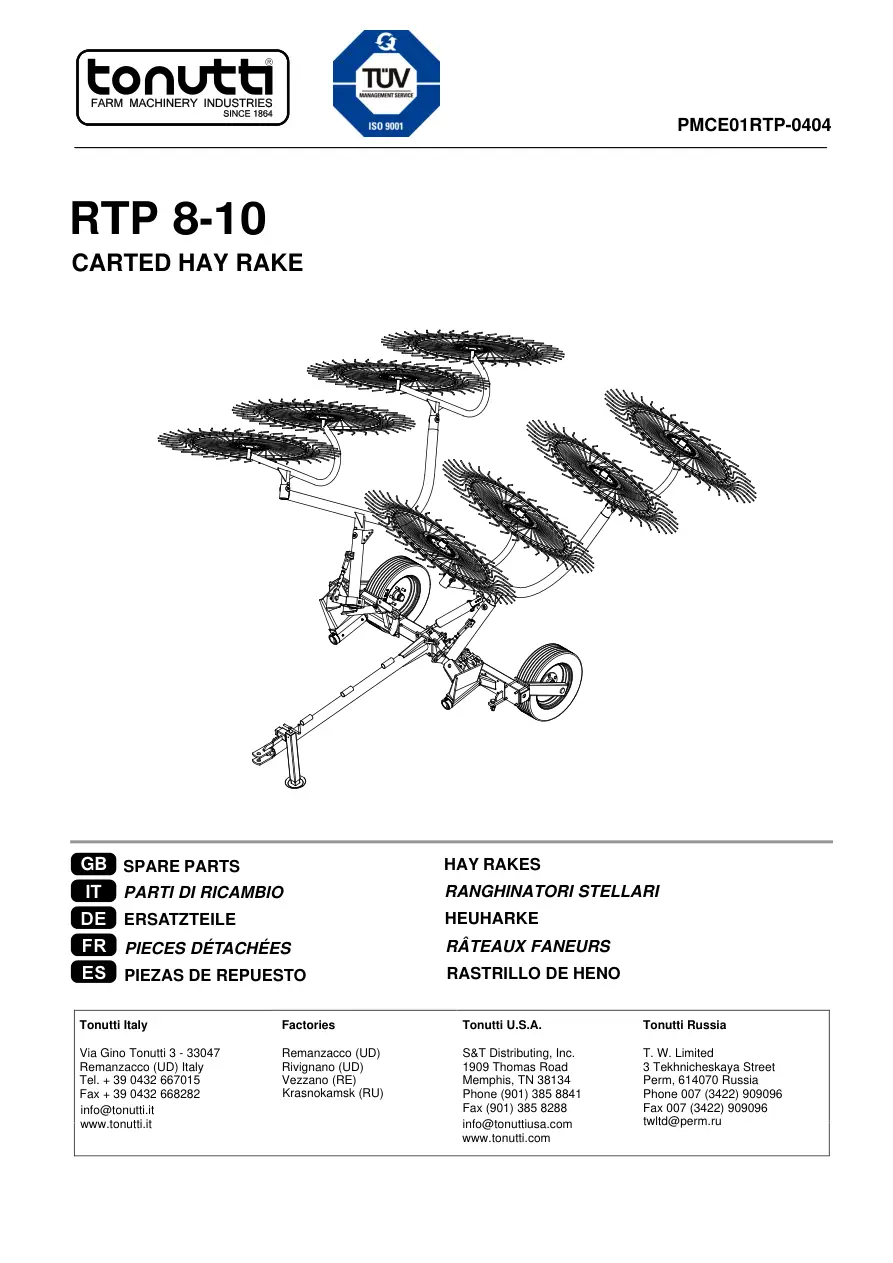 Wolagri Rtp 8 10 Carted Parts Manual