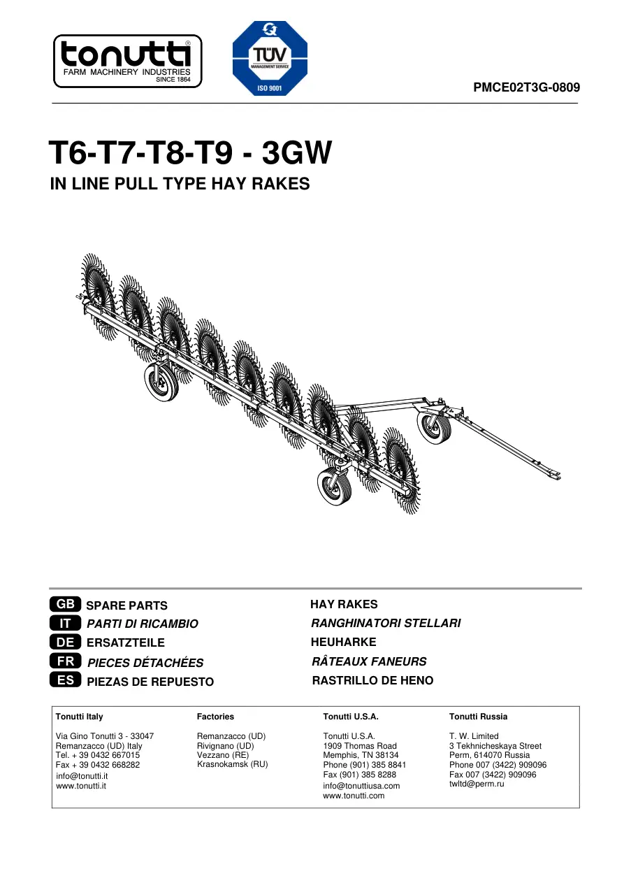 Wolagri T6 T7 T8 T9 3Gw Parts Manual