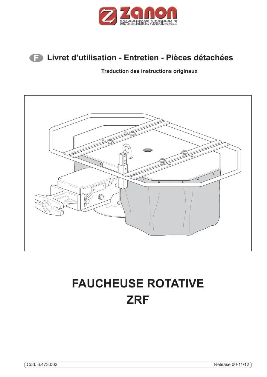 Zanon Faucheuse Rotative Zrf Parts Manual