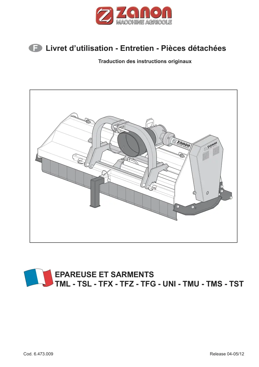 Zanon Tml Tsl Tfx Tfz Tfg Tmu Tms Tst Parts Manual