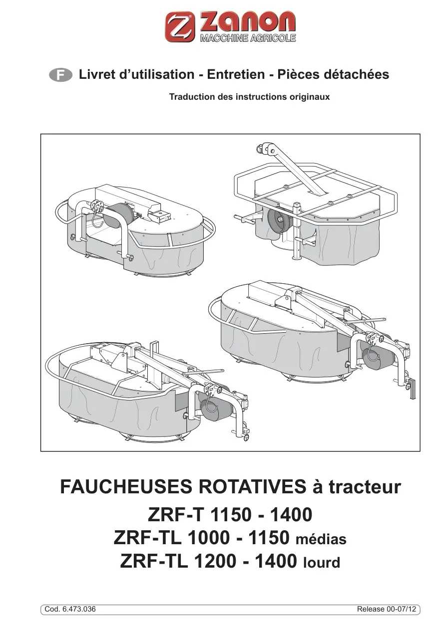 Zanon Zrf T Zrf Tl Parts Manual