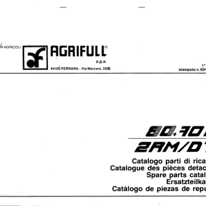Agrifull 80 70F Parts Manual