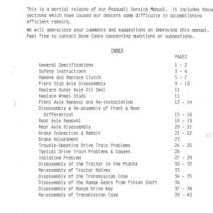 Pasquali General Service Manual