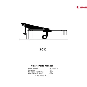 Taarup 9032 1997 Parts Manual