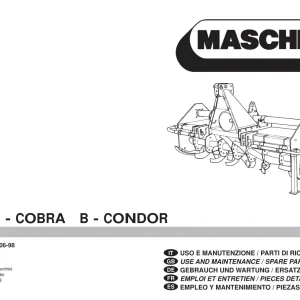 Maschio B Cobra Condor 1998 Parts Manual