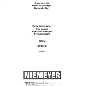 Niemeyer Sm850 Sm850C 1994 Parts Manual