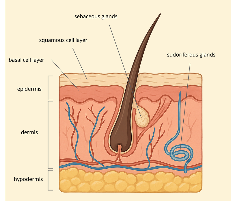 Correctly labelled integumentary system