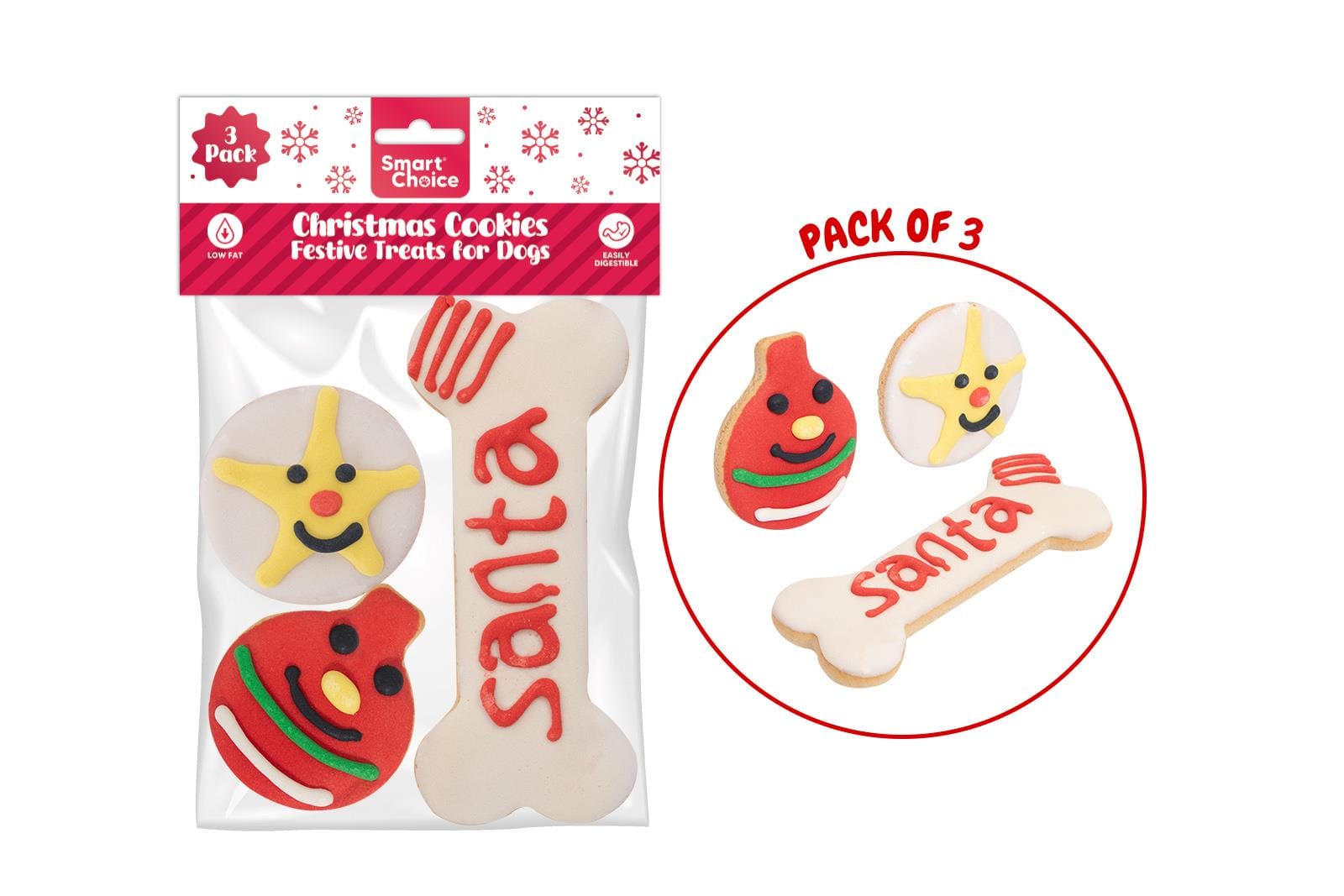 CHRISTMAS COOKIES DOG TREAT 3 PACK