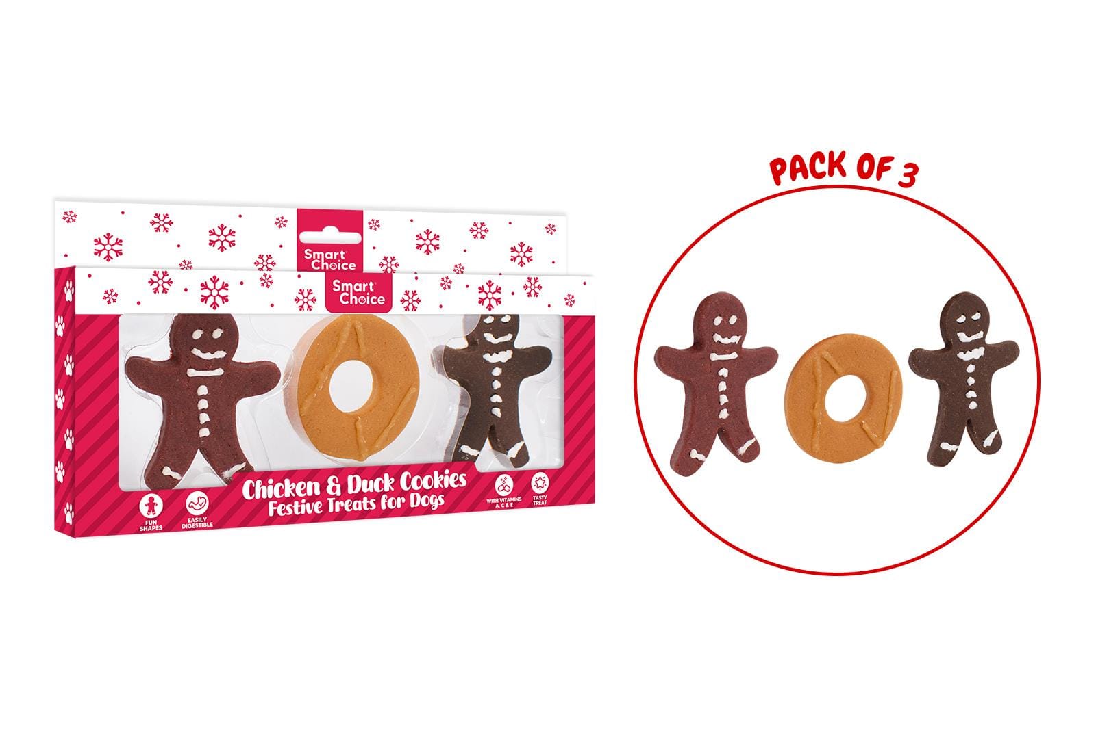 CHRISTMAS COOKIE DOG TREAT 3 PACK
