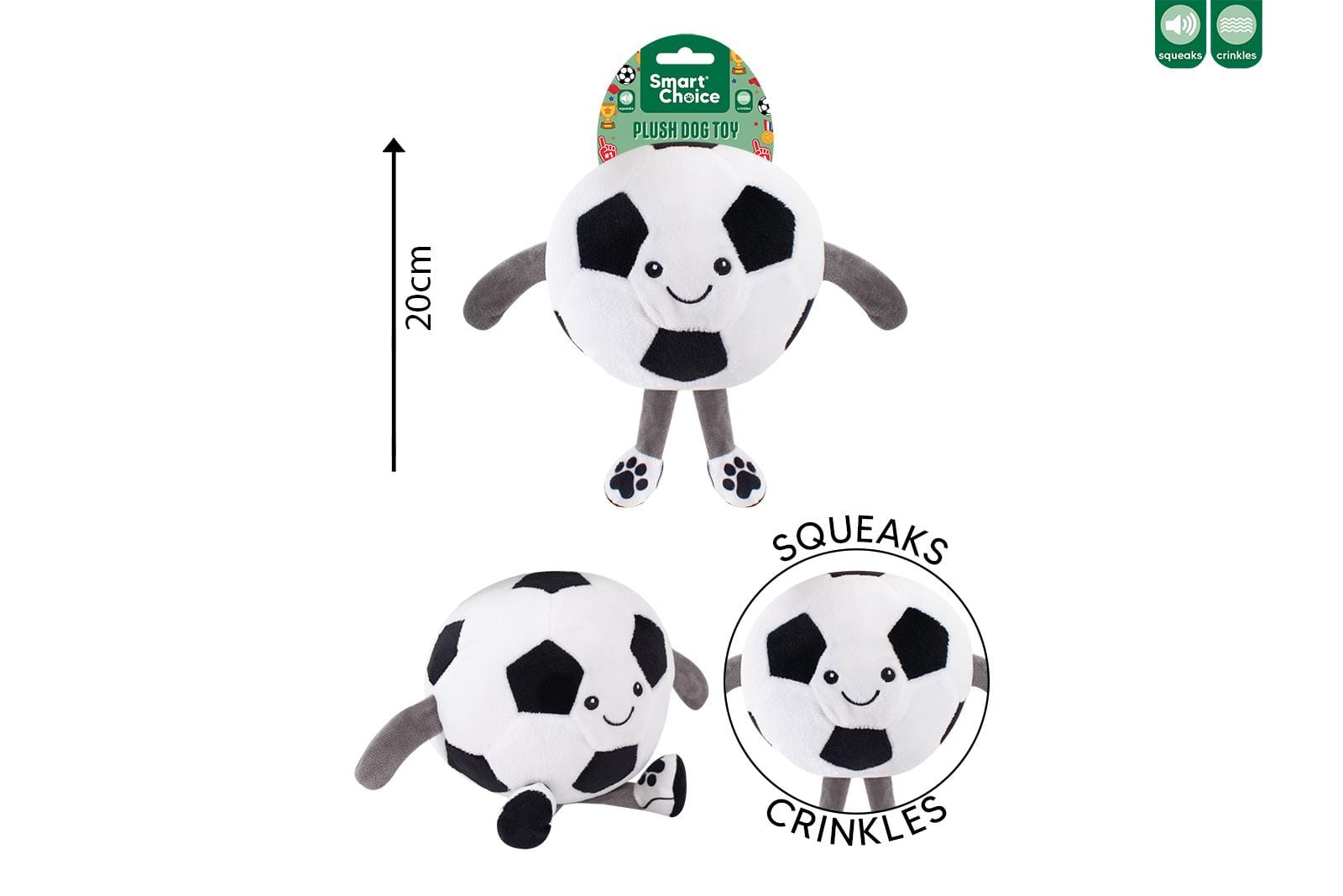WORLD CUP SQUEAKY FOOTBALL DOG TOY