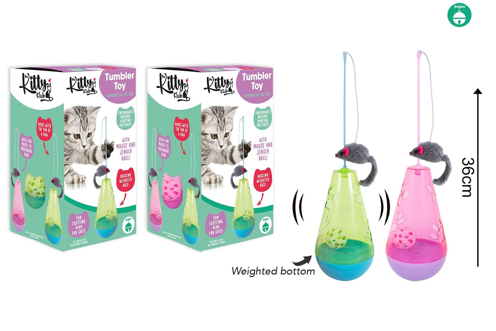 INTERACTIVE CAT TOY WITH MOUSE & BALL