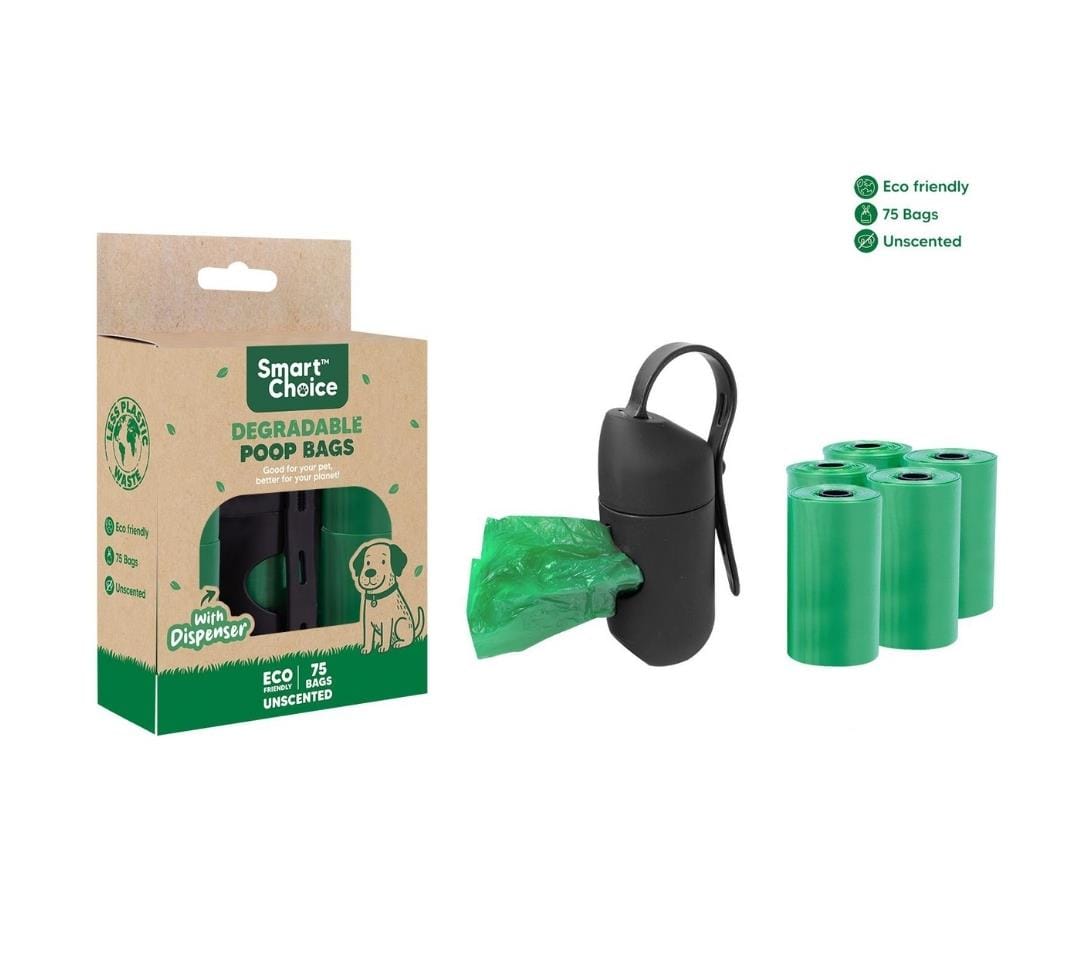 Degradable Dog Waste Bags + Dispenser - Pack of 5