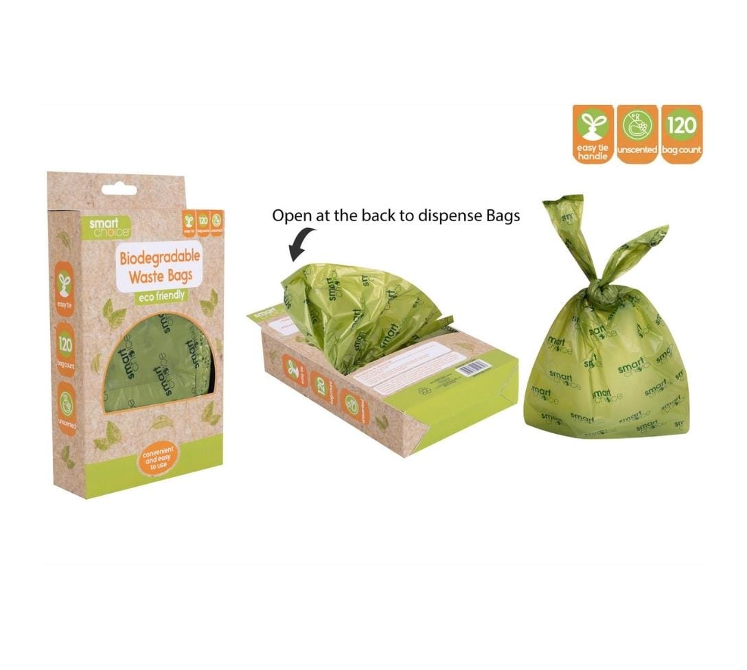Biodegradable Tie Handle Poop Bags - Pack of 120