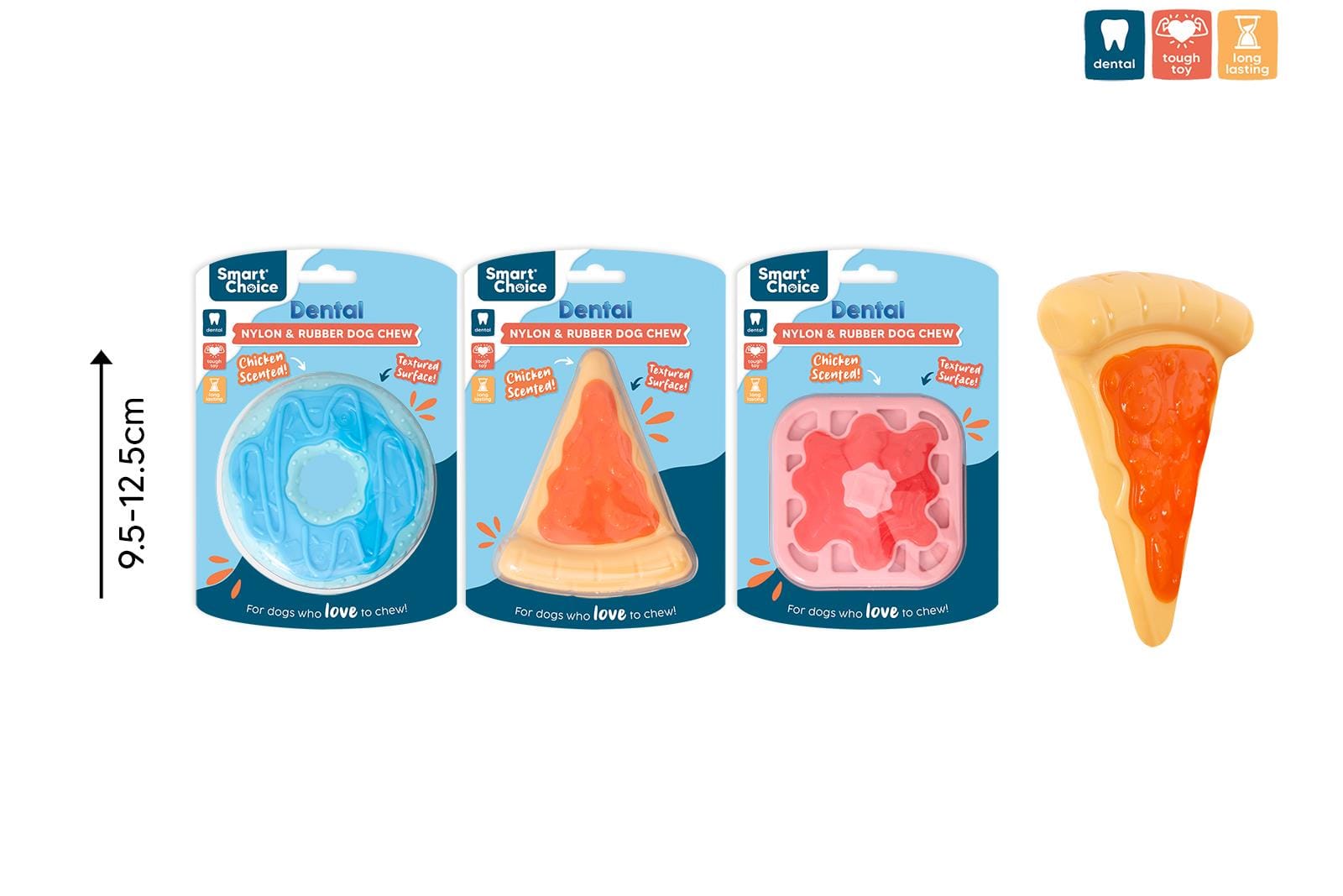 Scented Rubber Dental Toys  - 3 Assorted Designs