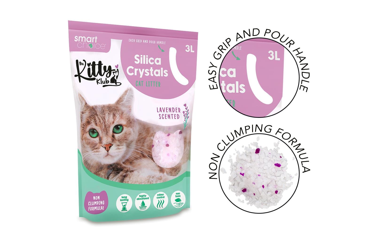 NON CLUMP SCENTED SILICA CAT LITTER 3L