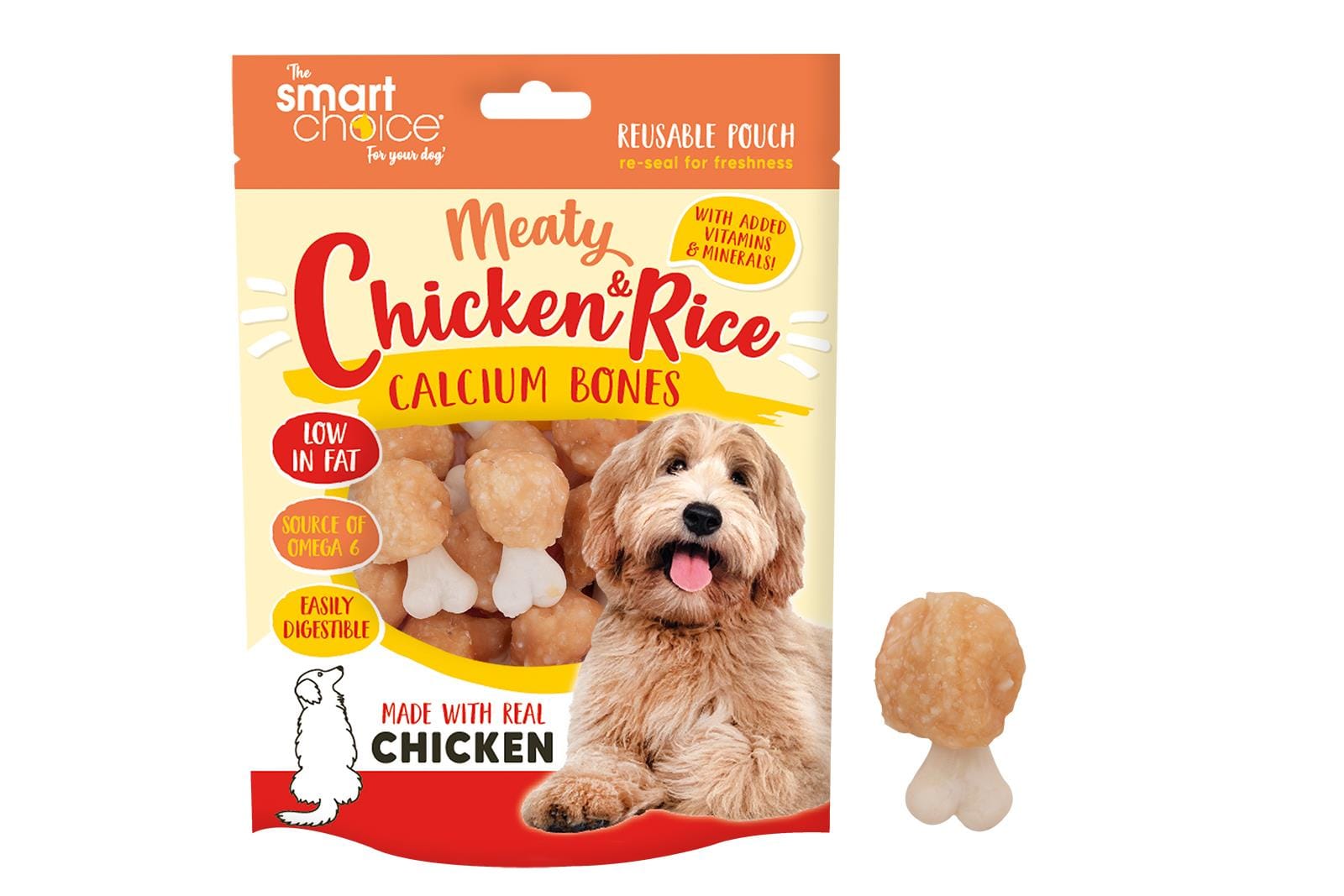 CHICKEN & RICE BONE DOG TREAT 10 PACK