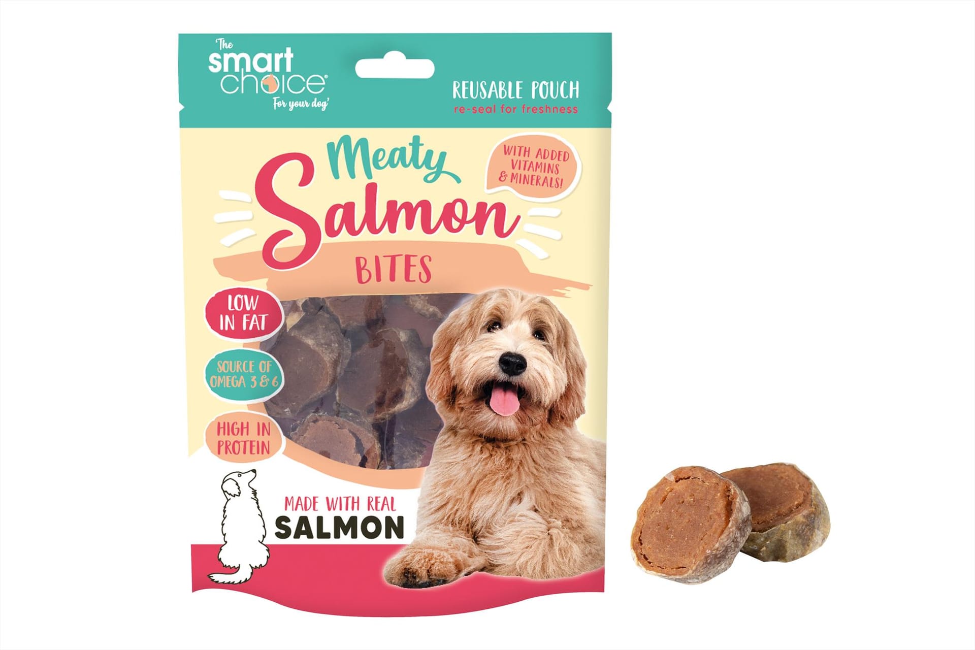 SALMON SKIN BITES DOG TREAT 16 PACK