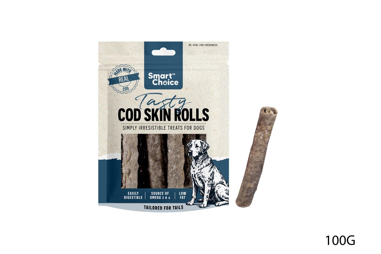 COD SKIN ROLLS DOG TREAT