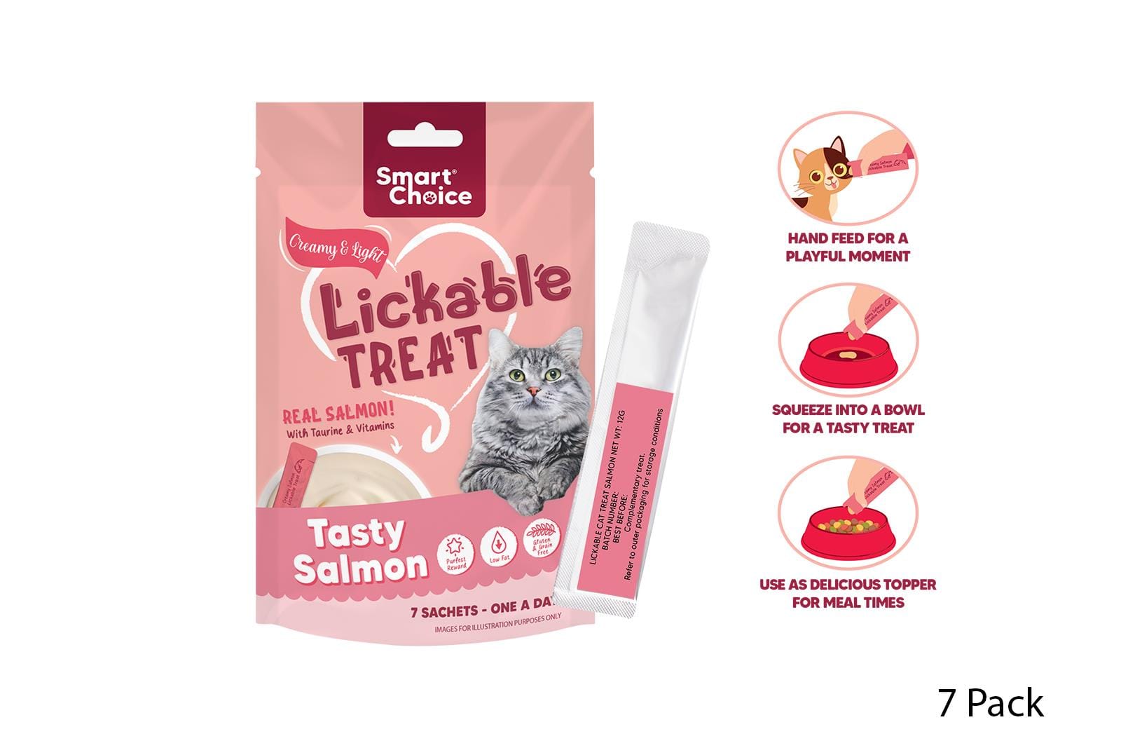 SALMON LICK STICK CAT TREAT 7 PACK 