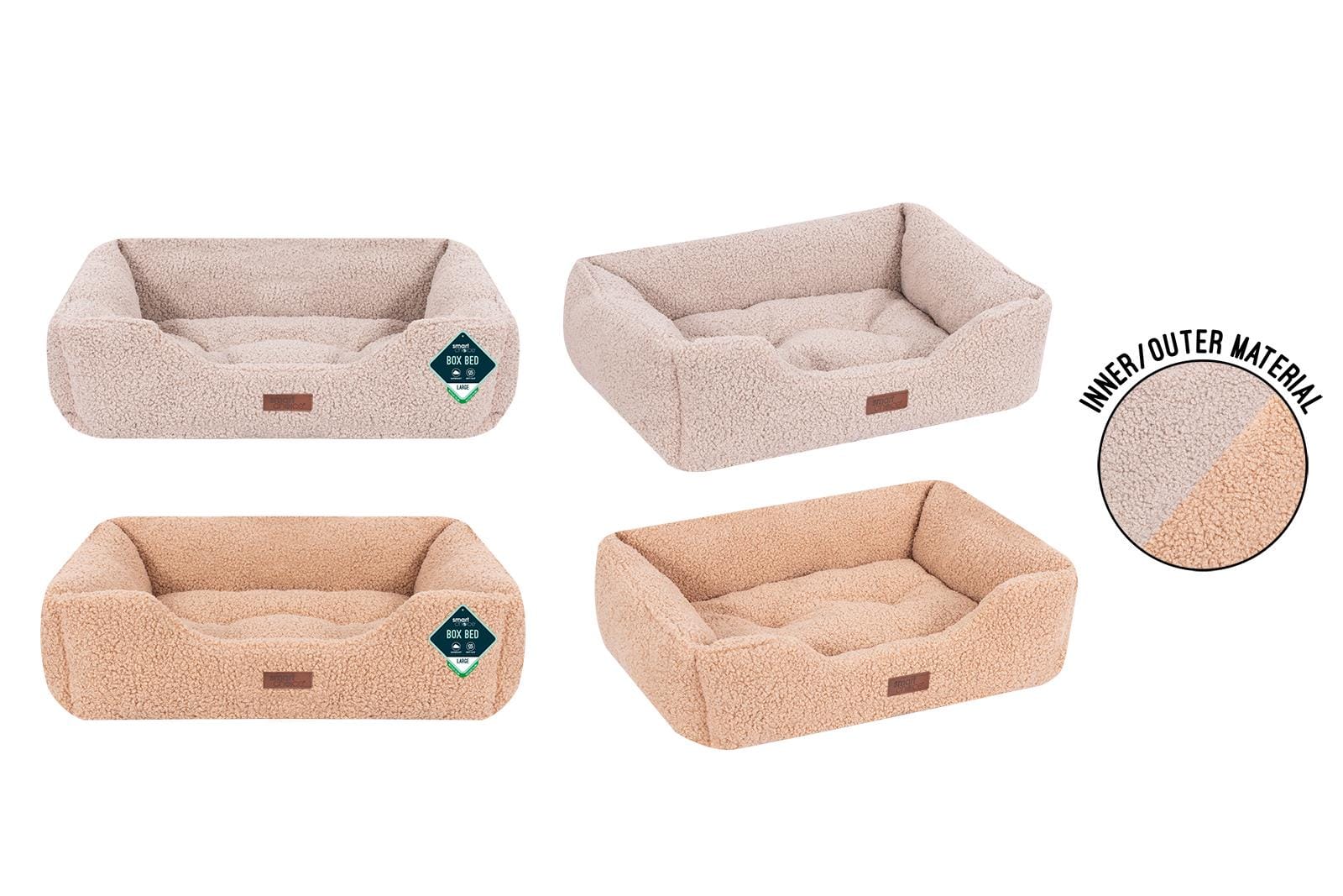 BOUCLE PET BED LARGE 71X58X23CM 2 COLOUR
