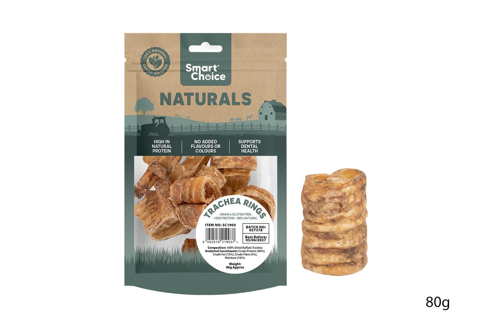 NATURAL TRACHEA RINGS DOG TREAT