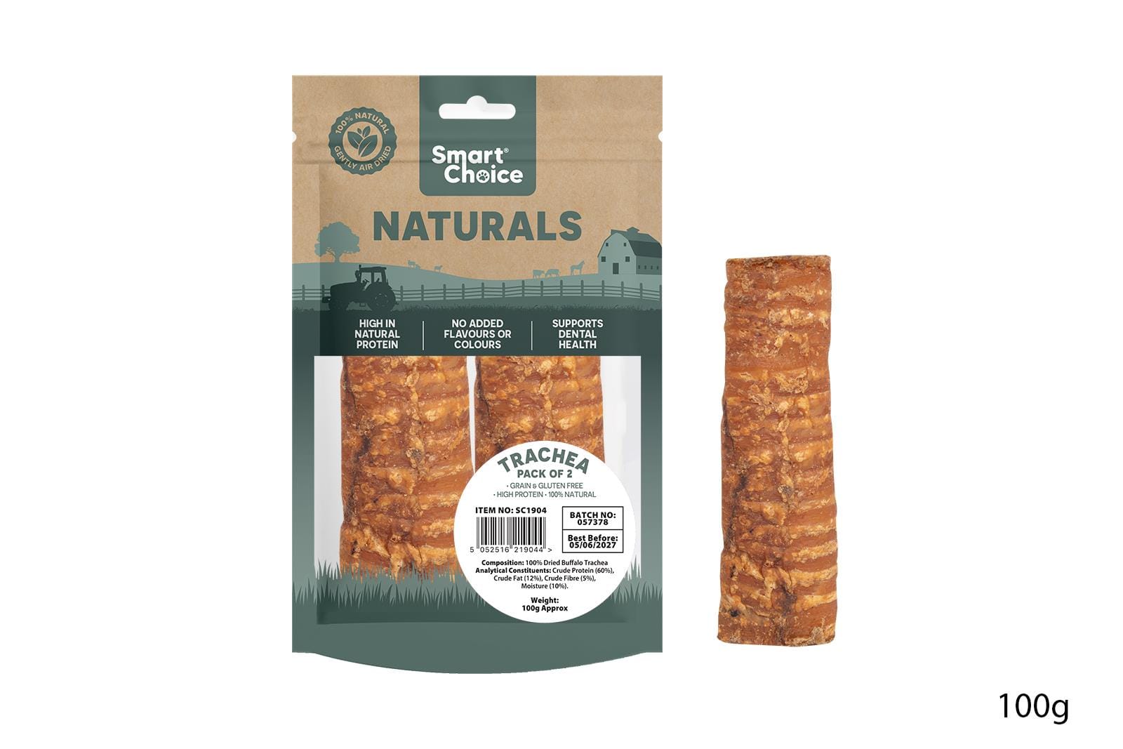 NATURAL TRACHEA DOG TREAT 2 PACK