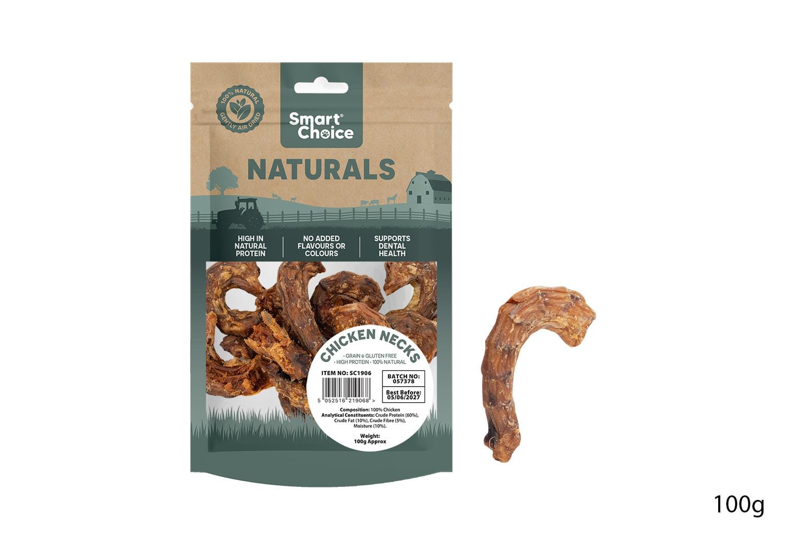 NATURAL CHICKEN NECK DOG TREAT