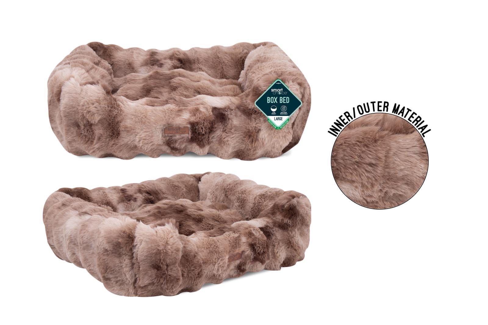 FAUX FUR SQUARE PET BED LARGE 71X58X25CM