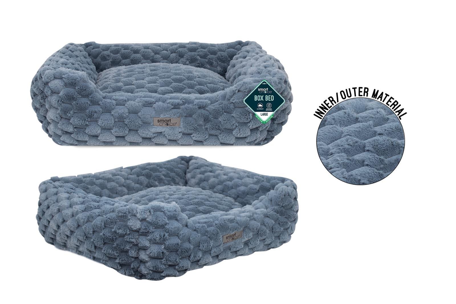 TEXTURED SQUARE PET BED LARGE 71X58X25CM