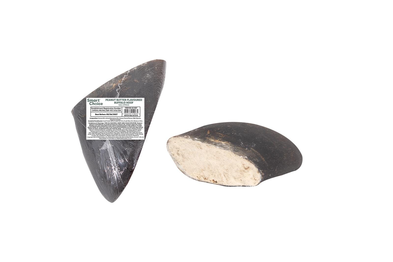 NATURAL PEANUT BUTTER FILLED BUFFALO HOOF TREAT
