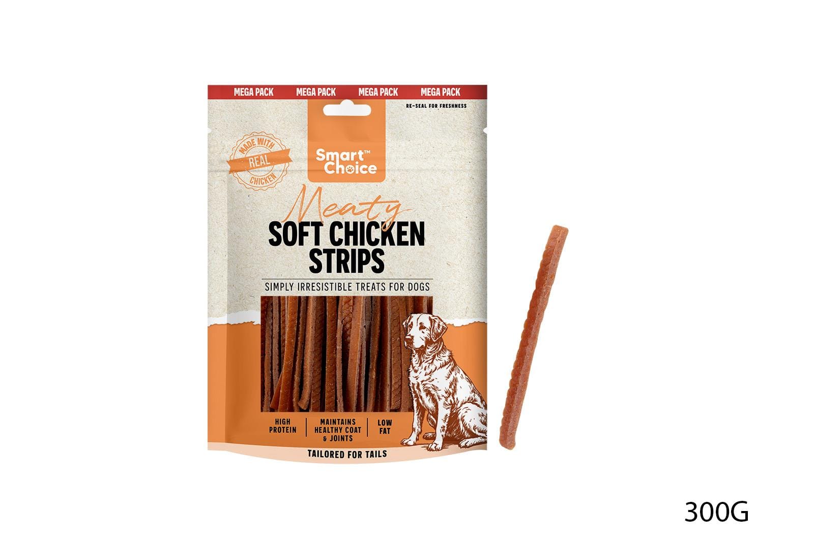 SOFT CHICKEN STRIP DOG TREAT 300G