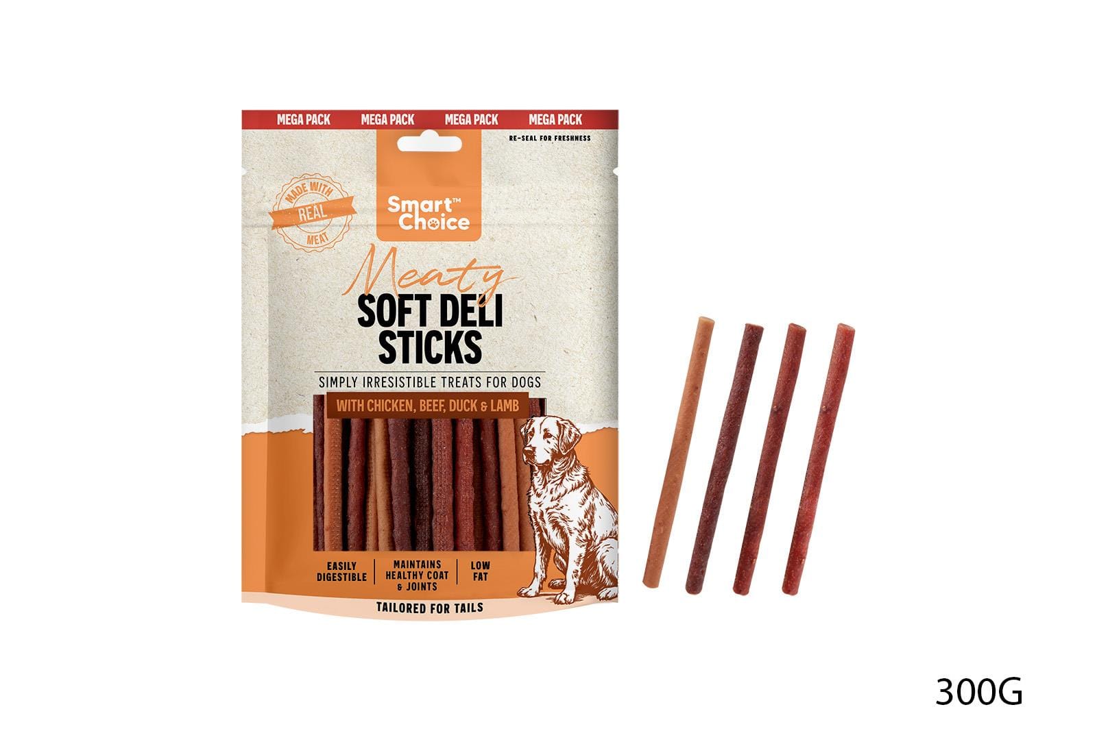 MIXED VARIETY MEATY STICKS DOG TREAT 300G