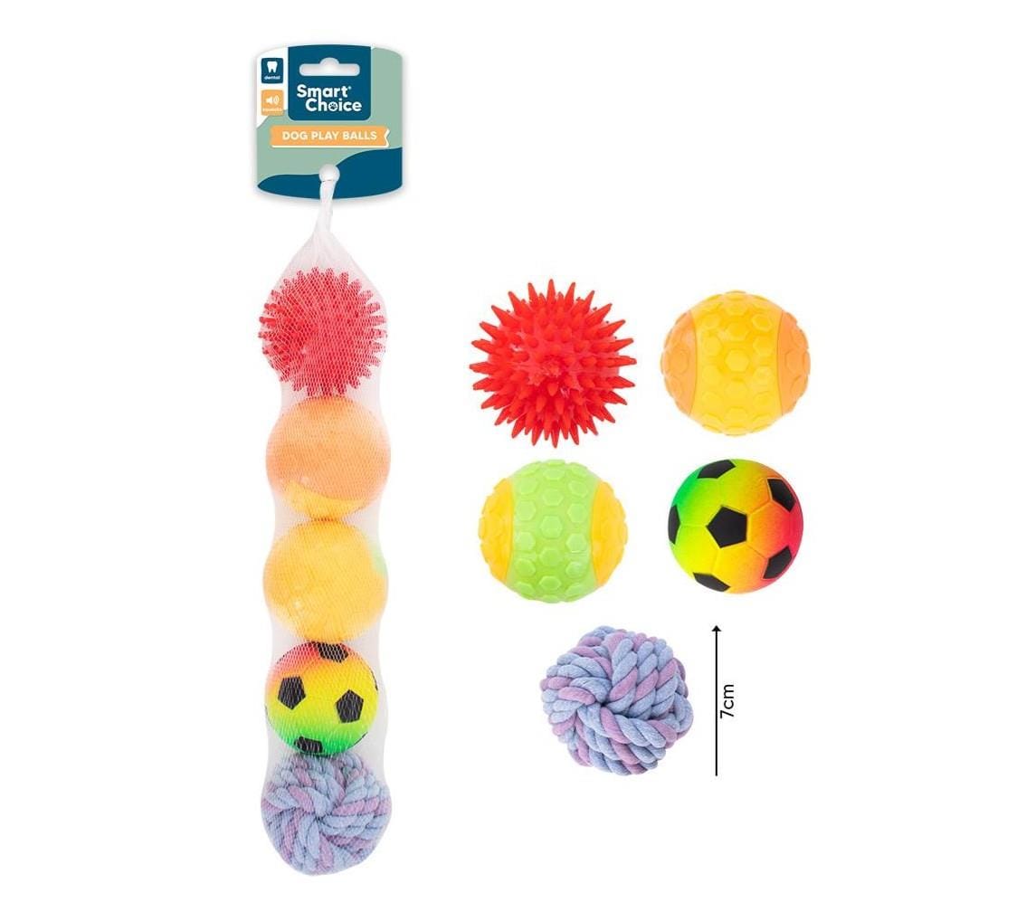 Mixed Ball Dog Toys - Pack of 5