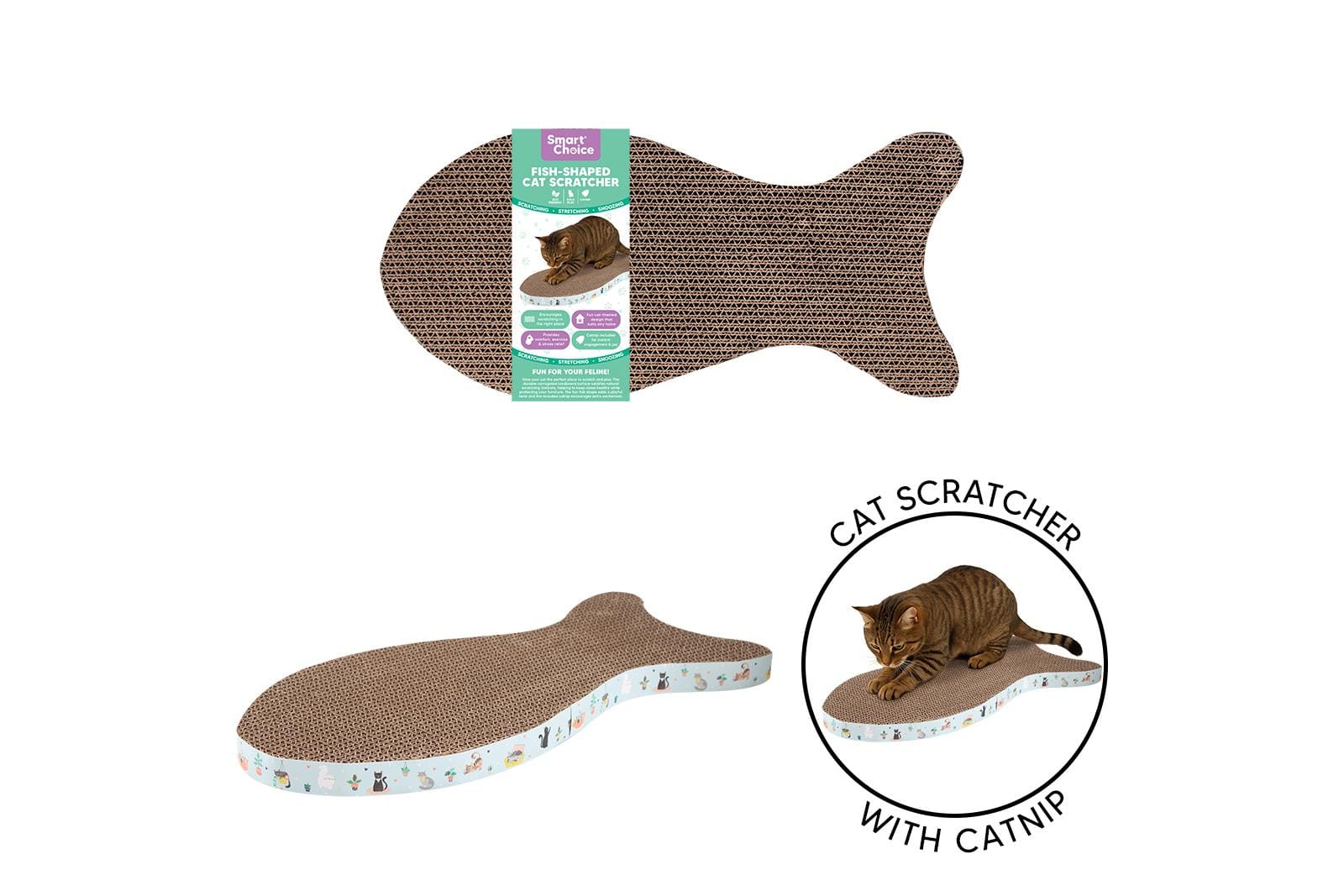 FISH SHAPED CARDBOARD CAT SCRATCHER
