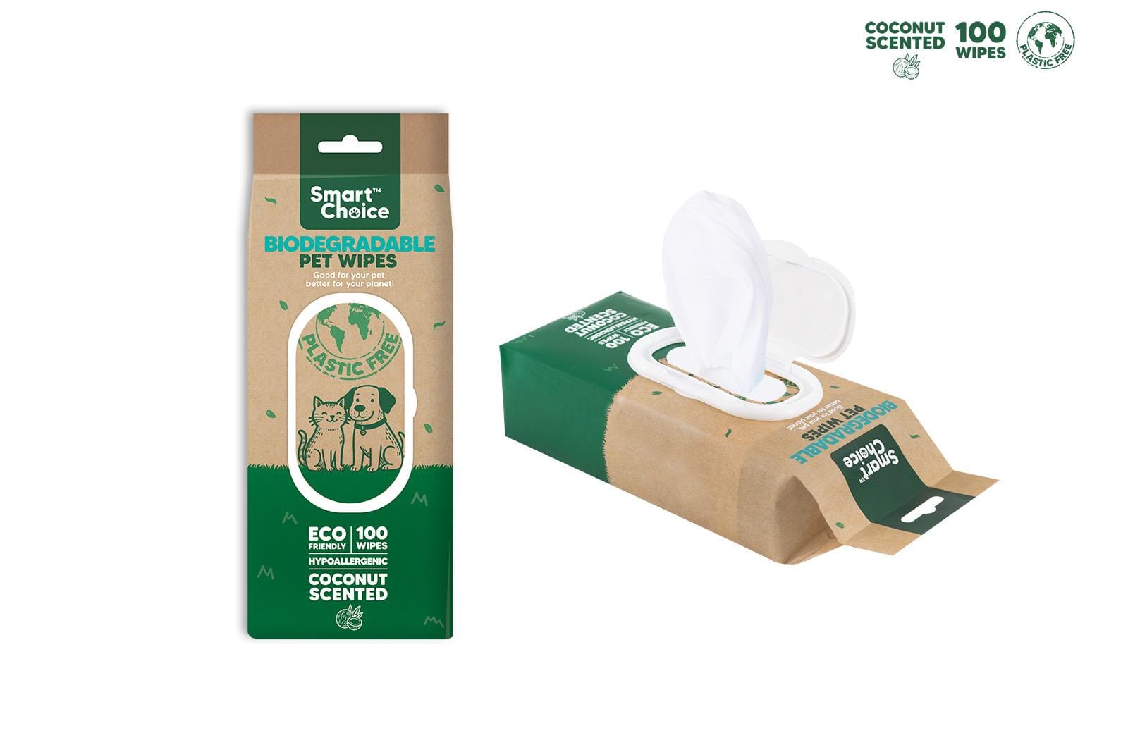 BIODEGRADABLE PET WIPES 100 PACK