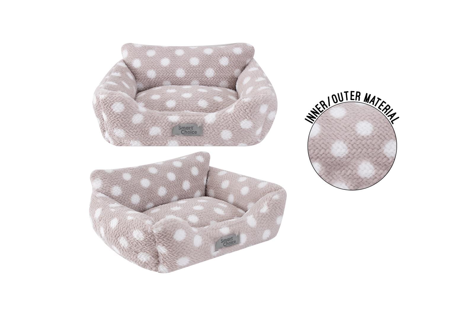 FAUX FUR SQUARE PET BED SMALL 46X36X15CM