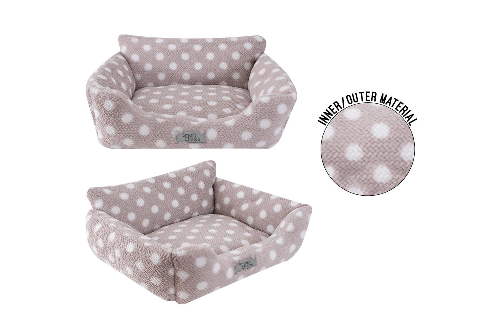 FAUX FUR SQUARE PET BED MED 58X48X20CM
