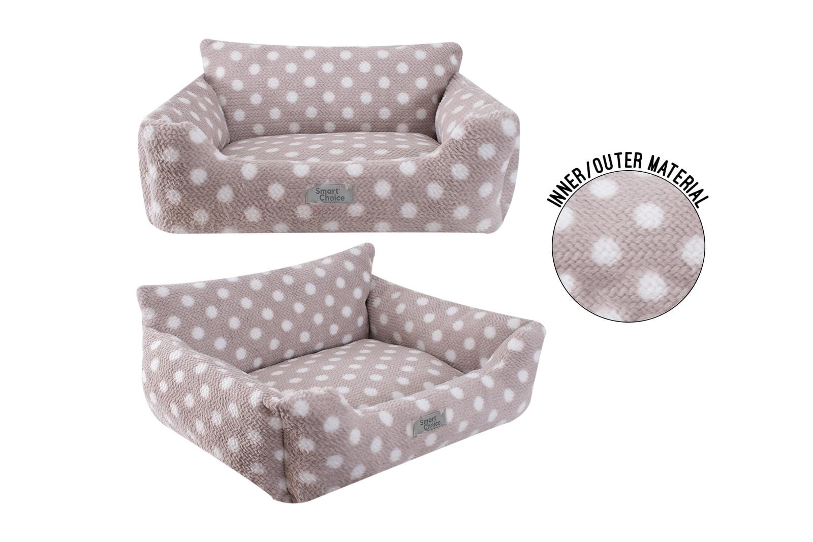 POLKA DOT SQUARE PET BED - LARGE 