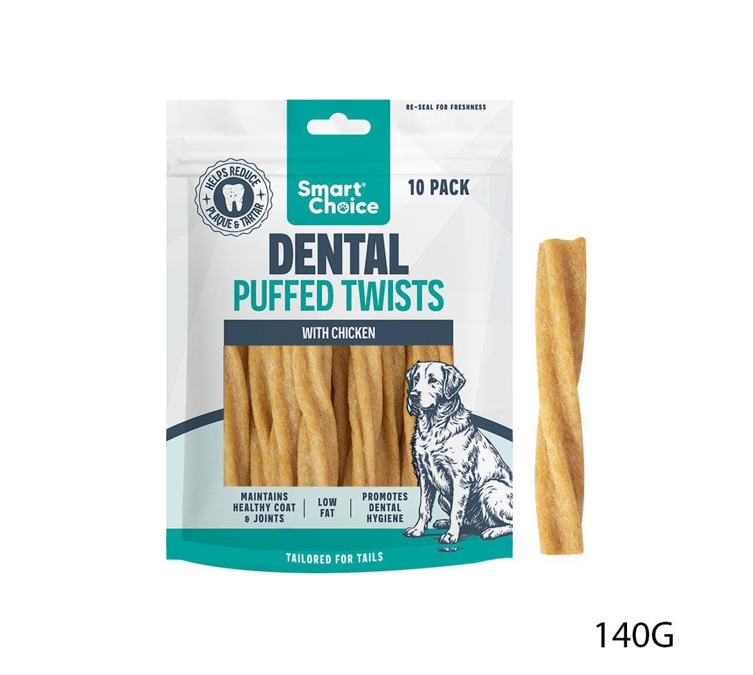 DENTAL PUFFED TWIST DOG TREAT - PACK OF 10