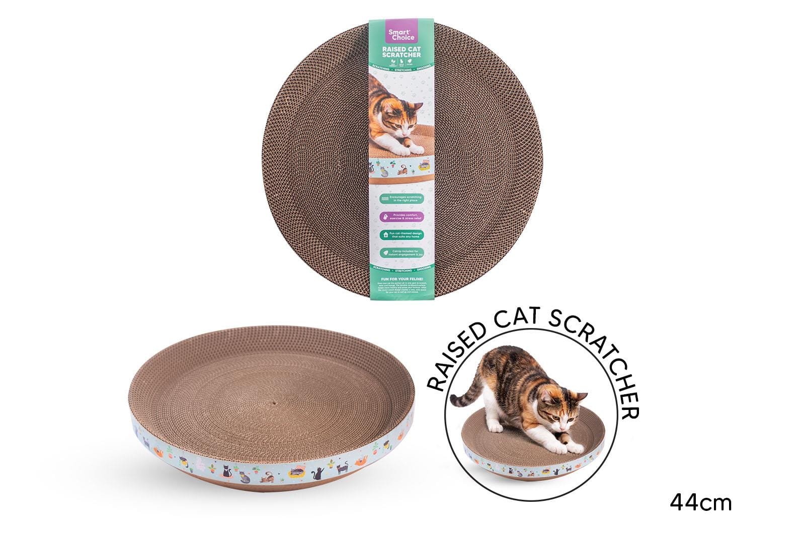 ROUND CARDBOARD CAT SCRATCHER WITH CATNIP