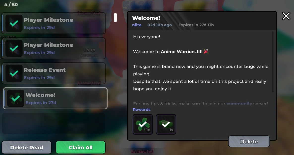 Check your available messages