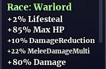 Sailor Piece Emperor Warlord race stats and bonuses