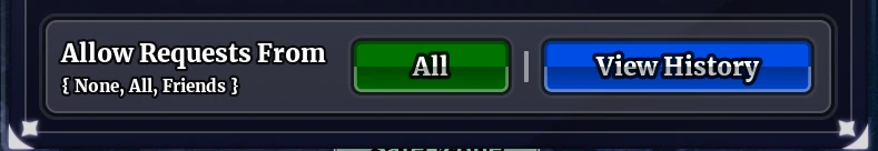 Trade request settings and trade log buttons in Sailor Piece
