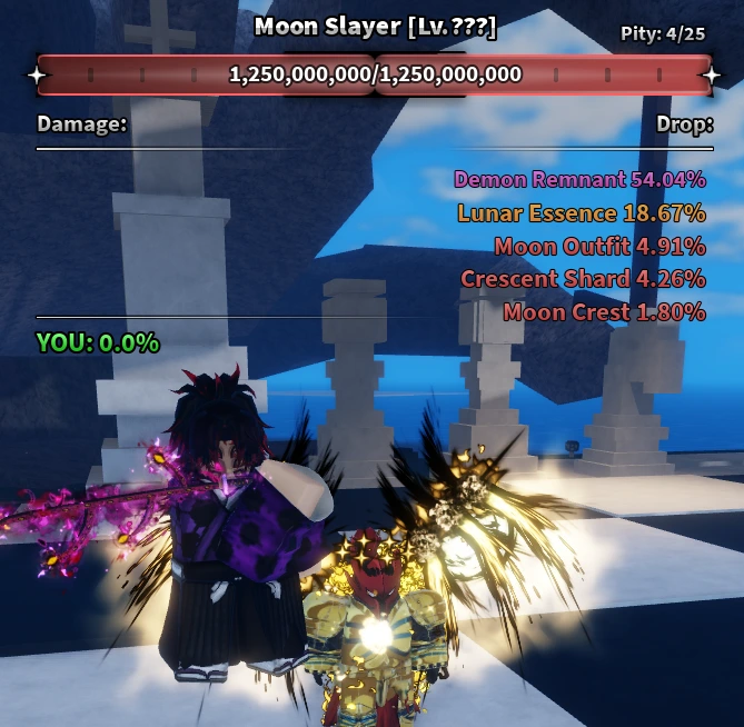 Moon Slayer boss in Sailor Piece with drop list and drop chances