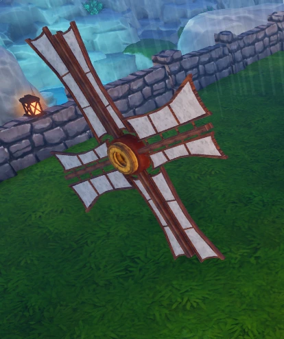 A Wind Sail placed on a farm in The Portal, the power source for a gear system