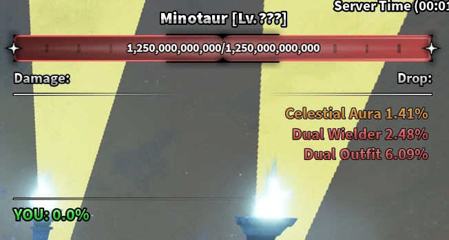 Minotaur Boss HP and Drop Table Minotaur HP and Drop Table