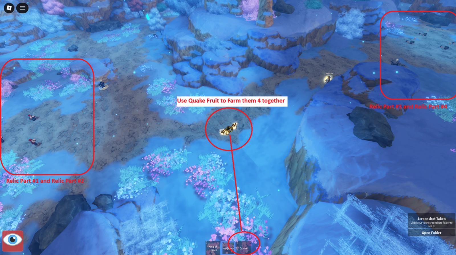 Relic Part #1 to #4 Farming Sport Relic Part #1, #2. #3. #4 Quake Fruit Farming Spot in Starter Island with Positioning
