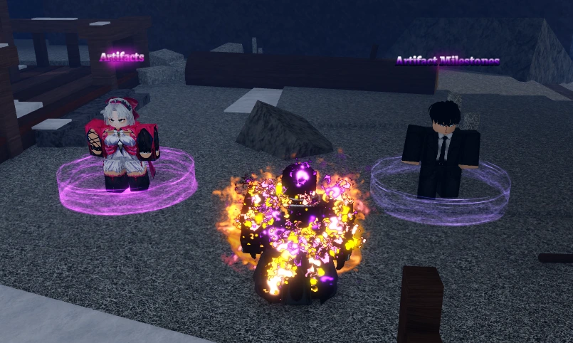 Artifact Milestones NPC and Artifact Upgrade NPC location on Snow Island in Sailor Piece Artifact Milestones NPC and Artifact Upgrade NPC on Snow Island in Sailor Piece