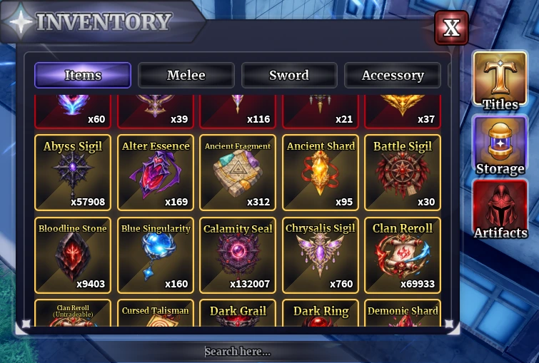 Bloodline Stone consumable item in the Sailor Piece inventory used to reroll Bloodlines